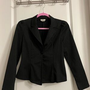 Classic Black Pinstripe Women's Blazer